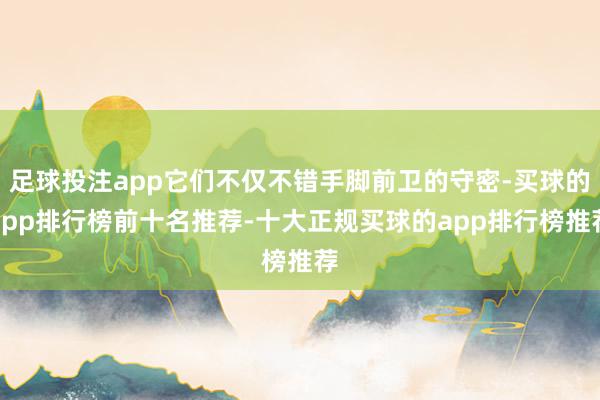 足球投注app它们不仅不错手脚前卫的守密-买球的app排行榜前十名推荐-十大正规买球的app排行榜推荐