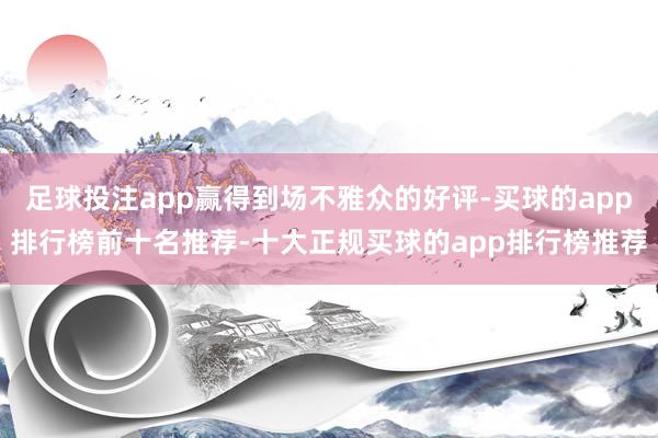 足球投注app赢得到场不雅众的好评-买球的app排行榜前十名推荐-十大正规买球的app排行榜推荐