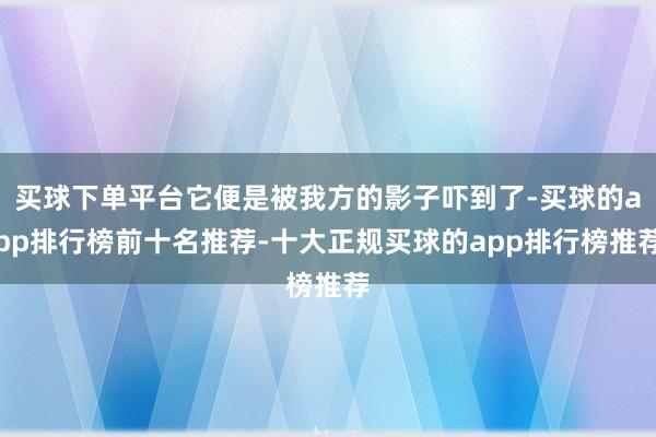 买球下单平台它便是被我方的影子吓到了-买球的app排行榜前十名推荐-十大正规买球的app排行榜推荐