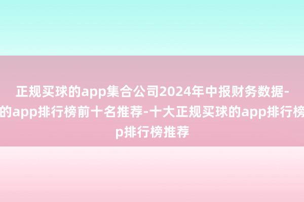 正规买球的app集合公司2024年中报财务数据-买球的app排行榜前十名推荐-十大正规买球的app排行榜推荐