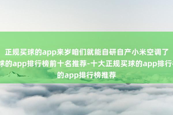 正规买球的app来岁咱们就能自研自产小米空调了＂-买球的app排行榜前十名推荐-十大正规买球的app排行榜推荐