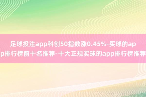 足球投注app科创50指数涨0.45%-买球的app排行榜前十名推荐-十大正规买球的app排行榜推荐
