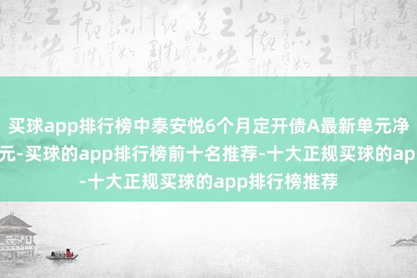买球app排行榜中泰安悦6个月定开债A最新单元净值为1.0424元-买球的app排行榜前十名推荐-十大正规买球的app排行榜推荐