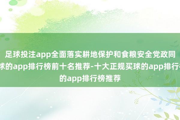 足球投注app全面落实耕地保护和食粮安全党政同责-买球的app排行榜前十名推荐-十大正规买球的app排行榜推荐