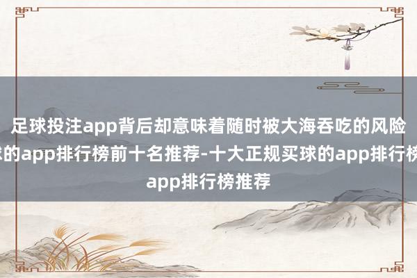 足球投注app背后却意味着随时被大海吞吃的风险-买球的app排行榜前十名推荐-十大正规买球的app排行榜推荐
