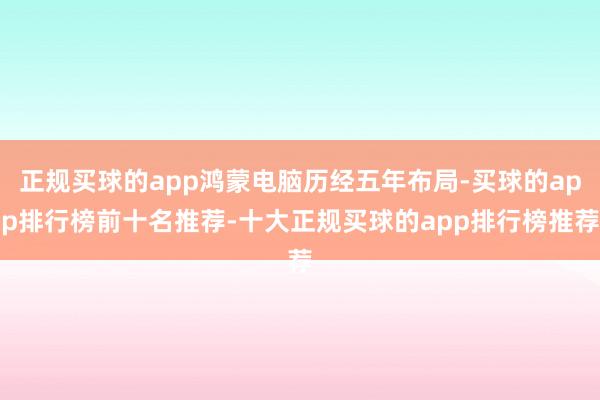 正规买球的app鸿蒙电脑历经五年布局-买球的app排行榜前十名推荐-十大正规买球的app排行榜推荐