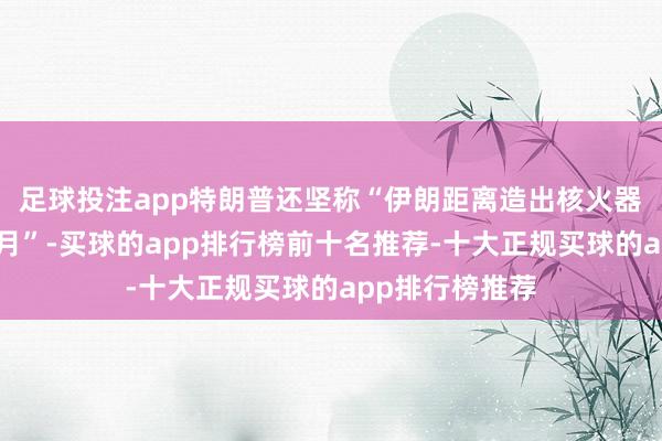 足球投注app特朗普还坚称“伊朗距离造出核火器只剩数周或数月”-买球的app排行榜前十名推荐-十大正规买球的app排行榜推荐