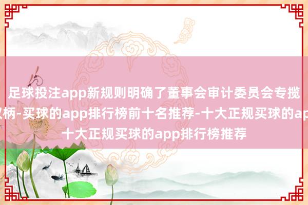 足球投注app新规则明确了董事会审计委员会专揽原监事会的权柄-买球的app排行榜前十名推荐-十大正规买球的app排行榜推荐