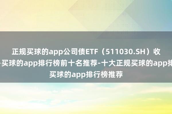 正规买球的app公司债ETF(511030.SH)收涨0.02%-买球的app排行榜前十名推荐-十大正规买球的app排行榜推荐
