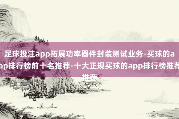 足球投注app拓展功率器件封装测试业务-买球的app排行榜前十名推荐-十大正规买球的app排行榜推荐